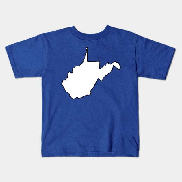 West Virginia - Blank Outline Kids T-Shirt by loudestkitten